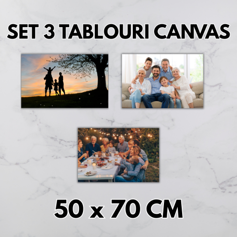 TABLOURI CANVAS PERSONALIZATE - Set 3 Tablouri Canvas Personalizate 50x70