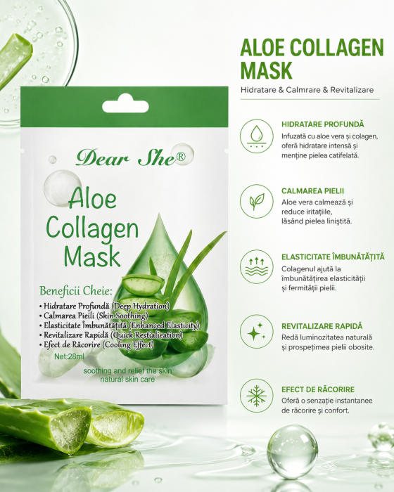 Mască Facială Dear She Aloe Collagen Mask [2]