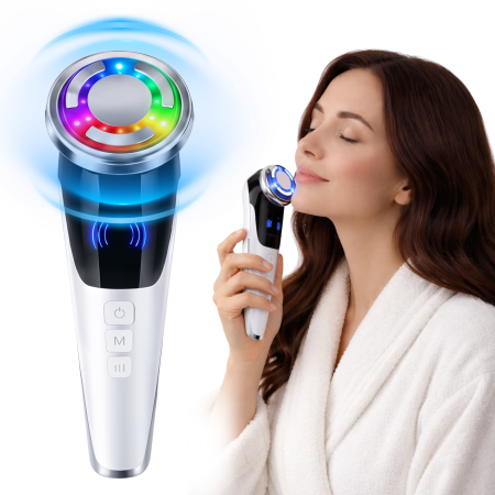 Produse - Aparat Facial cu Lumina LED si EMS, Dispozitiv Facial Profesional, Multifunctional 4in1, Terapie Tratament cu Lumina LED, Masaj Electrostimulare Musculara, Anti-Imbatranire