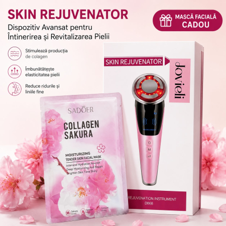 Produse - Aparat Facial cu Lumina LED si EMS, Dispozitiv Facial Profesional, Multifunctional 4in1, Terapie Tratament cu Lumina LED 6 Beneficii Majore, Masaj Electrostimulare Musculara, Anti-Imbatranire, Reduce