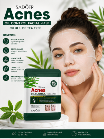 Produse - Mască Faciala SADOER Acnes ten gras cu Ulei de Tea Tree