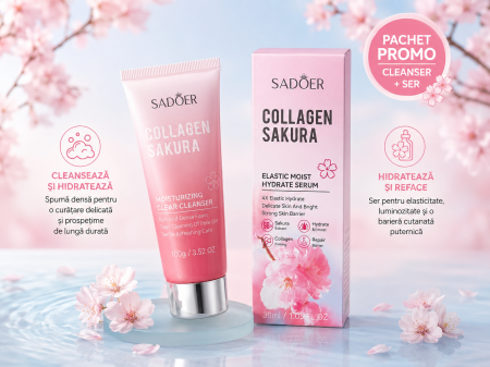 Produse - Pachet Promo Îngrijire Ten SADOER – Cleanser Spumă Curățare + Ser Facial Hidratant