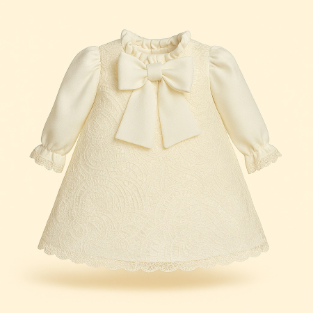 Rochita retro cu fundita la gat – Eleganta atemporala pentru micile domnisoare [0]