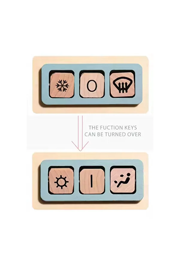 Volan interactiv din lemn pentru copii – Tablou de bord educativ cu schimbător de viteze și acces Joynix [4]