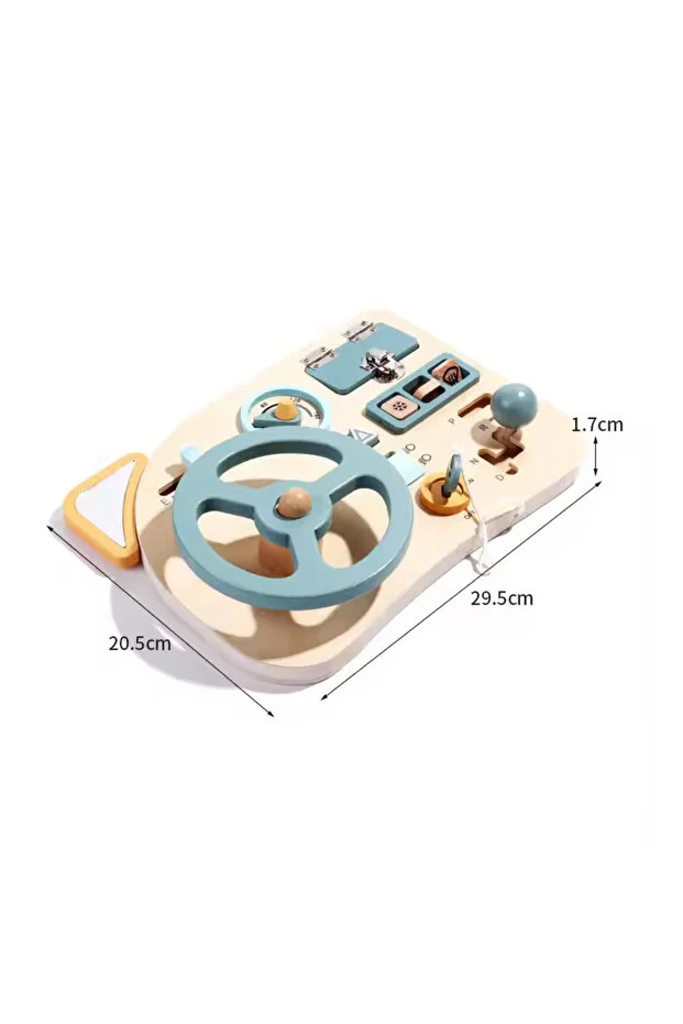 Volan interactiv din lemn pentru copii – Tablou de bord educativ cu schimbător de viteze și acces Joynix [3]