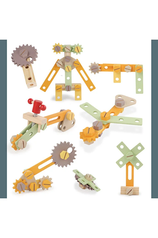 Banc de lucru din lemn pentru copii – Set educațional cu unelte și accesorii, Joynix [2]