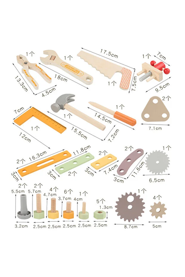 Banc de lucru din lemn pentru copii – Set educațional cu unelte și accesorii, Joynix [4]