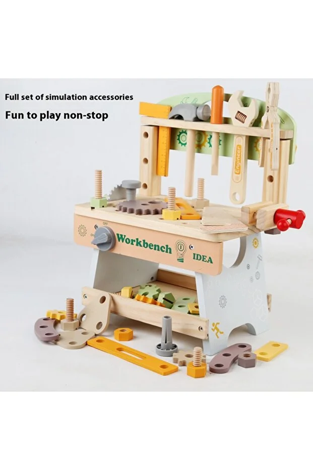 Banc de lucru din lemn pentru copii – Set educațional cu unelte și accesorii, Joynix [1]