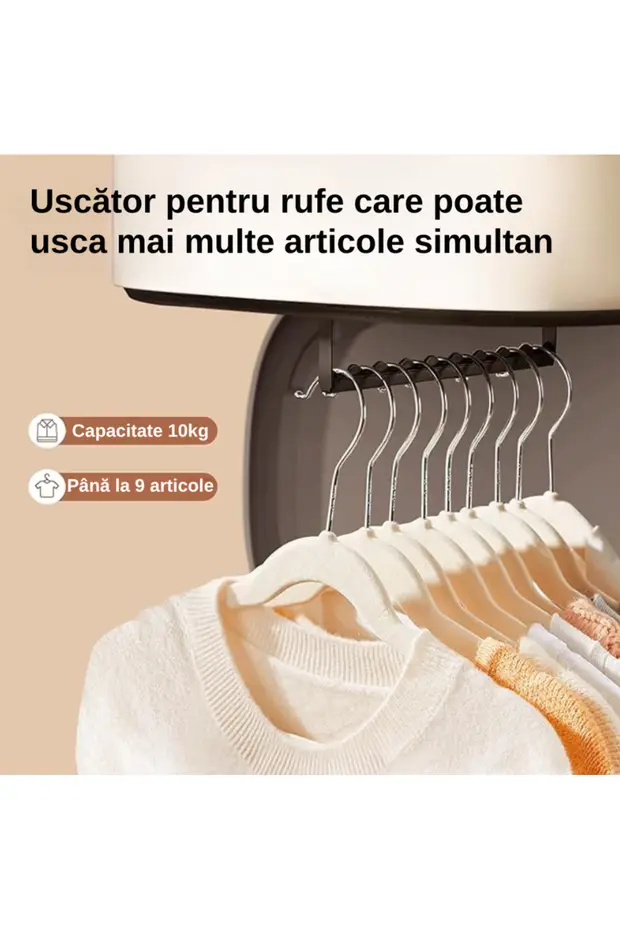 Uscator Electric Portabil pentru Haine, Mini-Uscator Compact cu Telecomanda, Sterilizare UV si prin Caldura, Zgomot Redus, Contine Sac pentru Uscare [2]