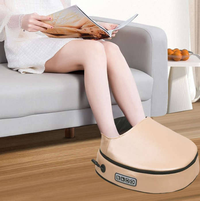 Aparat de Masaj pentru Picioare, 3 Trepte de Intensitate, Incalzire, Multifunctional, Crem [2]