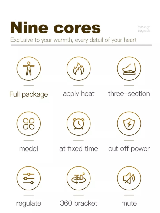 Aparat de Masaj pentru Picioare, 3 Trepte de Intensitate, Incalzire, Multifunctional, Crem [10]