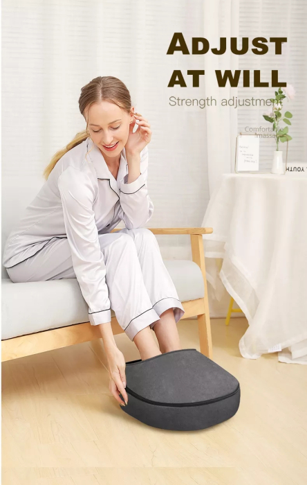 Aparat de Masaj pentru Picioare, 3 Trepte de Intensitate, Incalzire, Multifunctional, Gri [2]