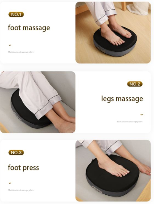 Aparat de Masaj pentru Picioare, 3 Trepte de Intensitate, Incalzire, Multifunctional, Gri [7]