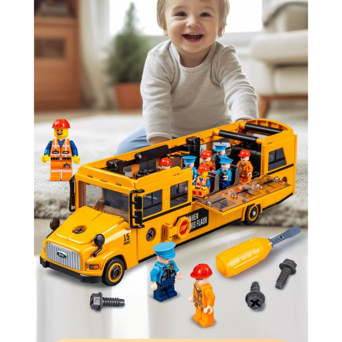 Autobuz Scolar Magic - Jucarie Interactiva de Asamblat cu Sunete si Lumini [3]