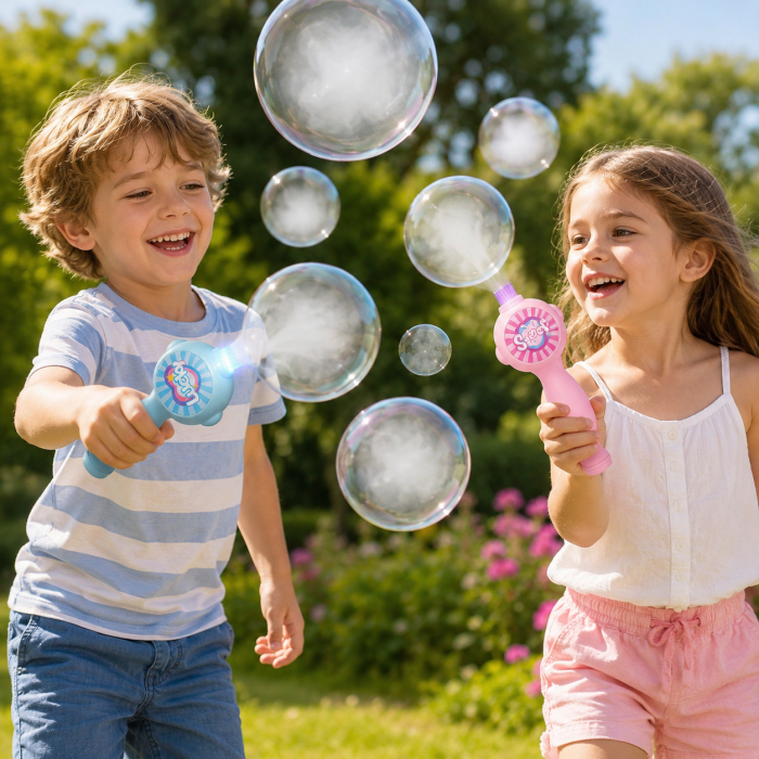 Bagheta Magica pentru Baloane de Sapun cu Fum, Bule Rezistente, Set Complet cu Manusi, 3+ Ani, Lumini si Sunete [3]