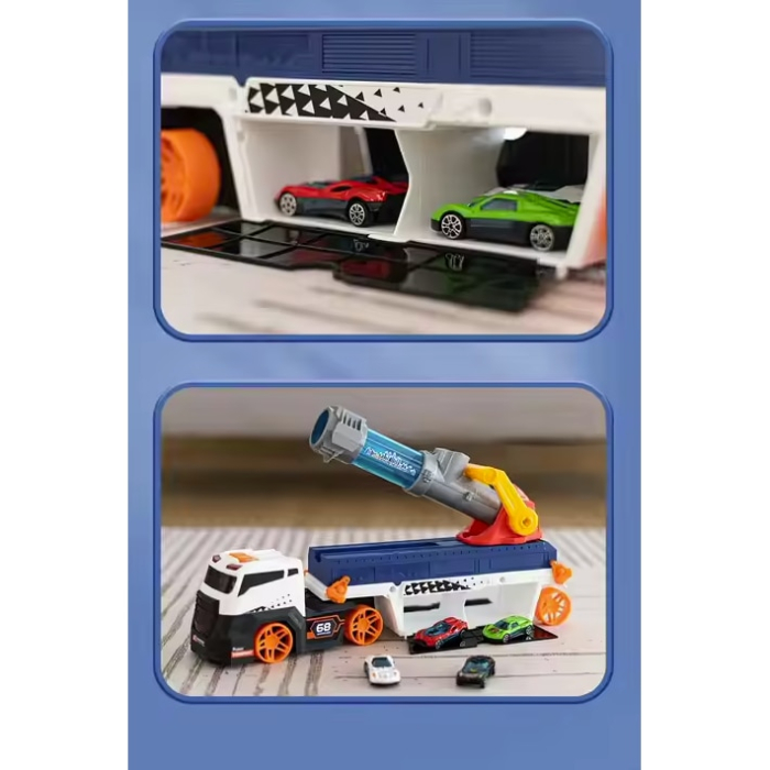 Camion de Jucarie pentru Copii, 10 Masinute Metalice, 6 Bile Moi, Tun de Propulsare, Joynix [4]