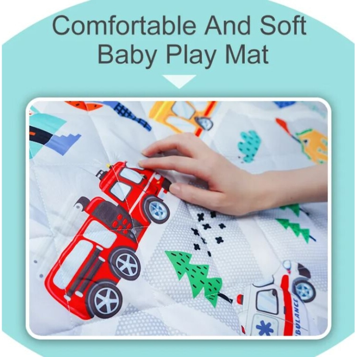 Covoras muzical, interactiv si educativ 100x70cm, Culori vii si atractive, Saltea moale pentru copii, Patura de joaca cu muzica si lumini, Joynix [3]