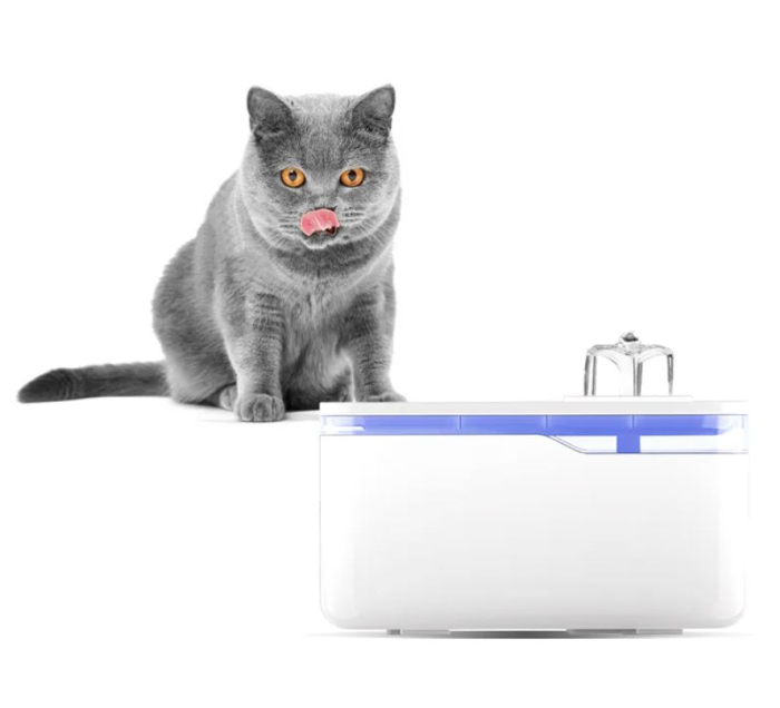 Dispenser automat apa animale tip fantana, sistem filtrare 5 nivele, conexiune aplicatie Tuya, zgomot redus, 2.8L, Alb [8]