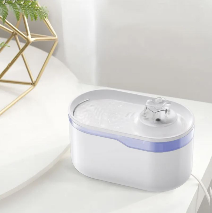 Dispenser automat apa animale tip fantana, sistem filtrare 5 nivele, conexiune aplicatie Tuya, zgomot redus, 2.8L, Alb [2]