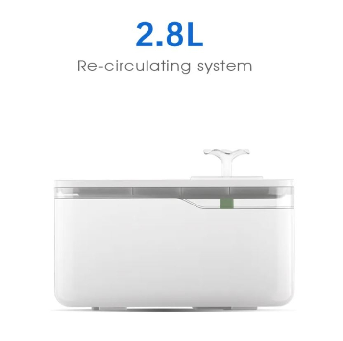 Dispenser automat apa animale tip fantana, sistem filtrare 5 nivele, conexiune aplicatie Tuya, zgomot redus, 2.8L, Alb [3]