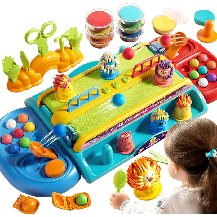 Duelul Cavalerilor din Plastilina – Set Interactiv cu Banda Transportoare, Catapulta, Accesorii pentru a aranja Parul Cavalerilor [8]