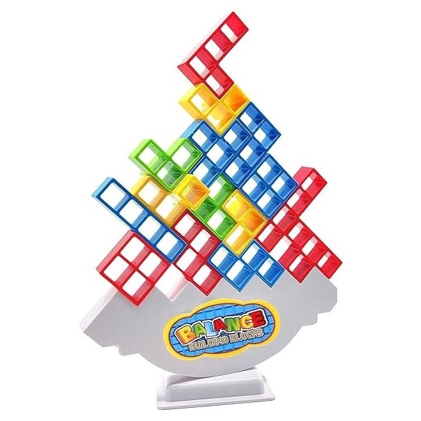 Joc de stivuire distractiv si captivant, Constructie blocuri Tetris in echilibru, 64 de piese, Joynix [8]