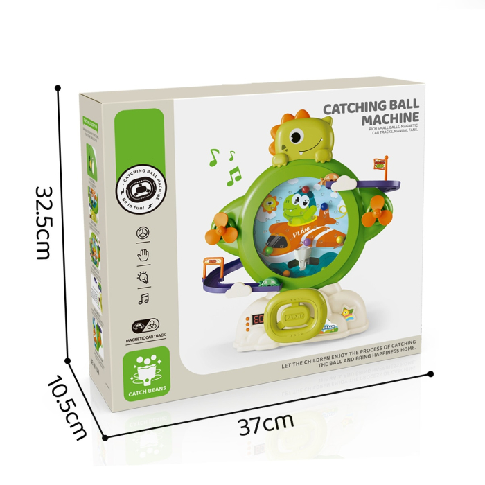 Joc Interactiv 2 in 1, Joynix, Labirint cu Bile si Tobogan cu Masinute, Model Dinozaur, Multicolor [7]