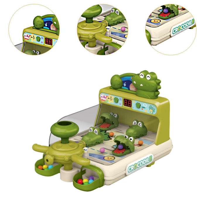 Joc Interactiv de Pinball Crocodil, 40 de Bile pentru Tintire si Distractie Nelimitata, Tabela de Scor, Verde [4]