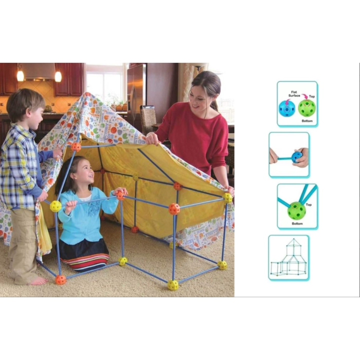 Kit de constructie cort pentru copii, 87 piese, 3 ani +, multicolor, Joynix [4]