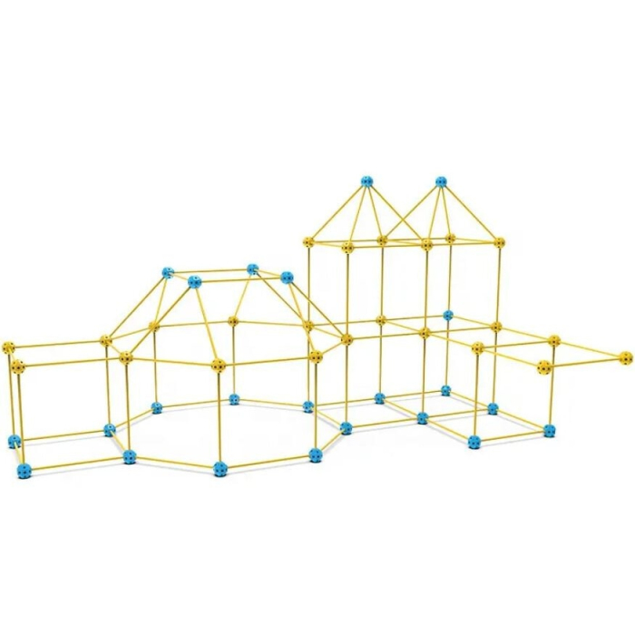 Kit de constructie Fort pentru copii, 174 piese, Jucarie educationala pentru interior si aer liber, DYI, Joynix [4]