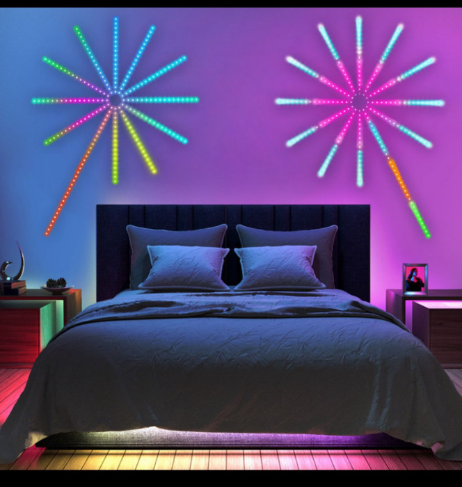 Lampa LED in forma de Stea, RGB, Control prin Aplicatie sau Telecomanda, 1.5m, Montaj pe Perete [3]