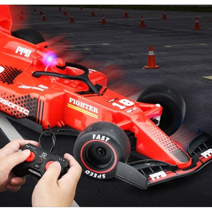 Masina de Curse cu Telecomanda, Efect de Spray, 1:20, Rosie, Joynix [3]