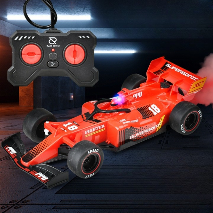 Masina de Curse cu Telecomanda, Efect de Spray, 1:20, Rosie, Joynix [2]