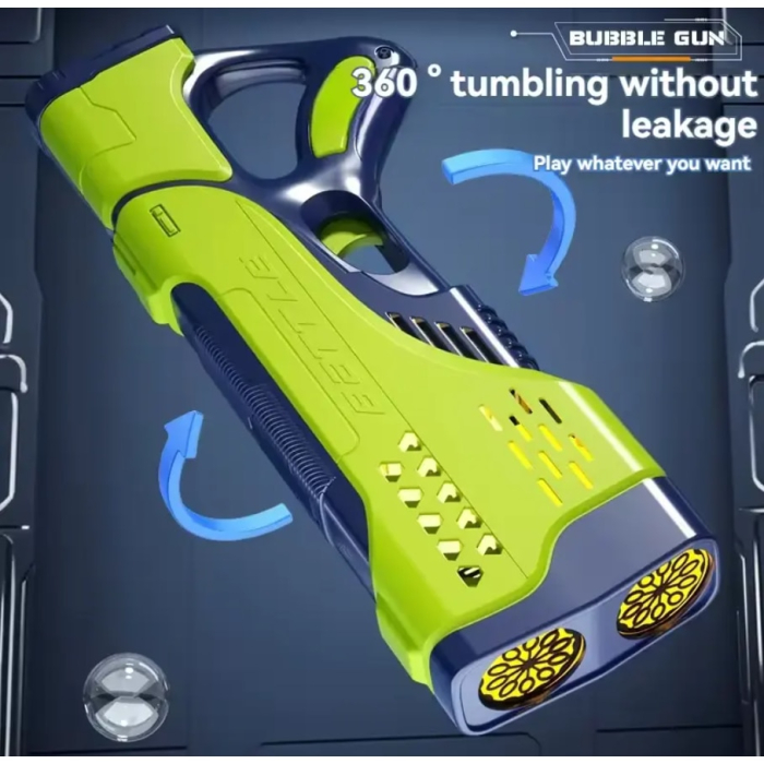 Mega Pistol cu Baloane de Sapun, 20 de Orificii, Rezervor 200ml, Solutie inclusa 2 x 100ml, 40x17.5x6cm [7]