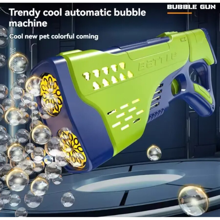 Mega Pistol cu Baloane de Sapun, 20 de Orificii, Rezervor 200ml, Solutie inclusa 2 x 100ml, 40x17.5x6cm [6]