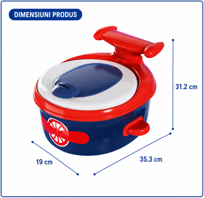 Olita Multifunctionala 4 in 1 pentru Copii, Sezut Moale din Poliuretan, Reductor Toaleta, Scaunel de Sprijin, Model Avion / Marin [6]