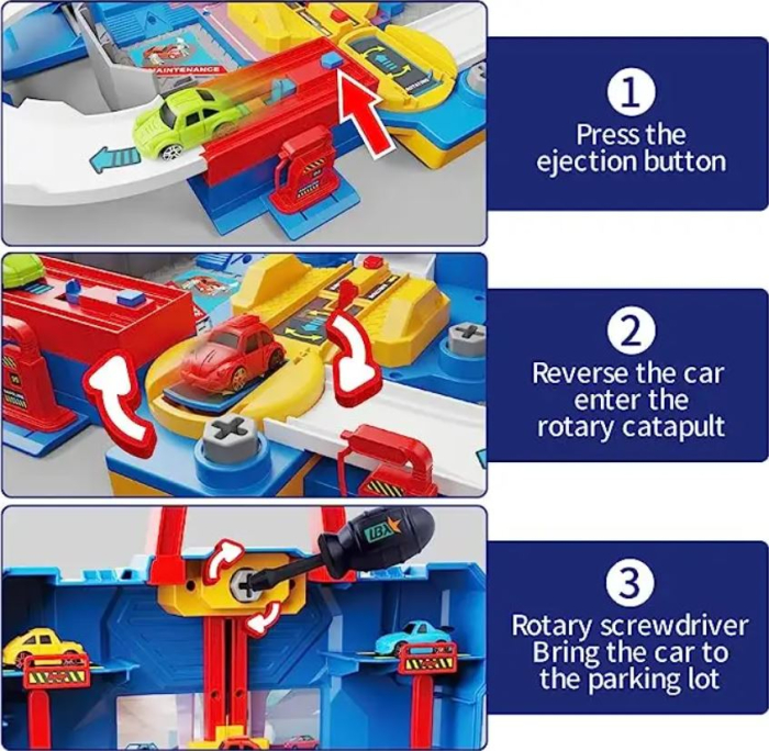 Parcare de Masinute, Pista de Curse, Montare - Demontare cu Surubelnita, Depozitare in Trusa de Scule [2]