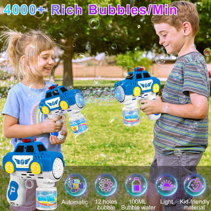 Pistol pentru Baloane de Sapun - BubbeDrive: Masina de Politie - cu Rezervor pentru Solutie, Explozie de Bule [6]