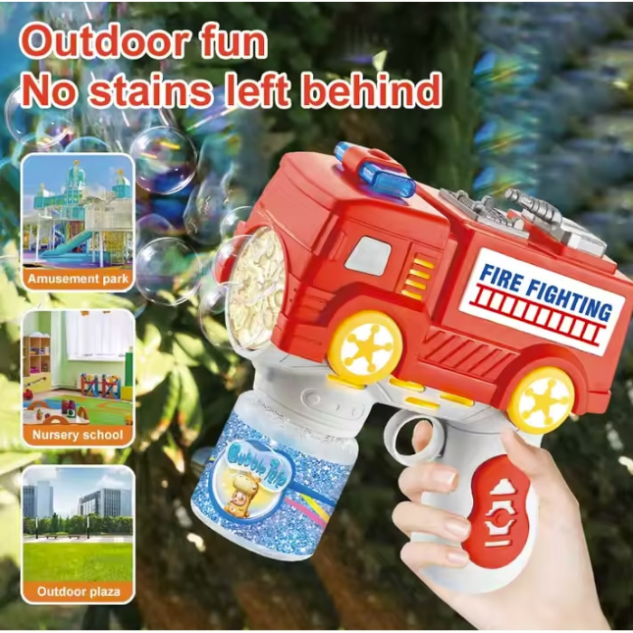 Pistol pentru Baloane de Sapun - BubbeDrive: Masina de Pompieri - cu Rezervor pentru Solutie, Explozie de Bule [4]