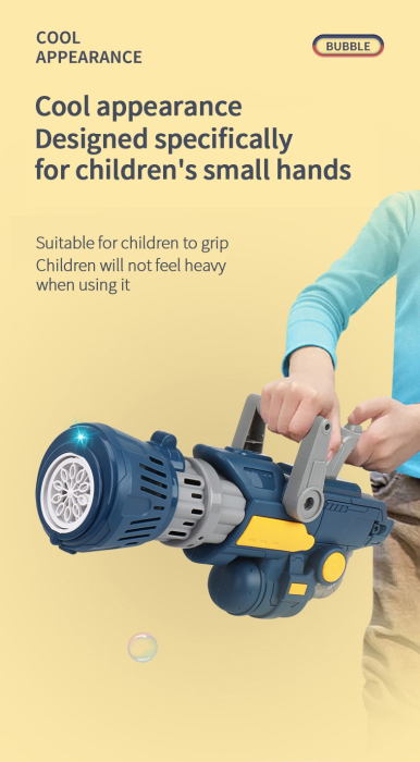 Pistol pentru baloane de sapun cu Rezervor pentru solutie, Milioane de baloane, Albastru [5]