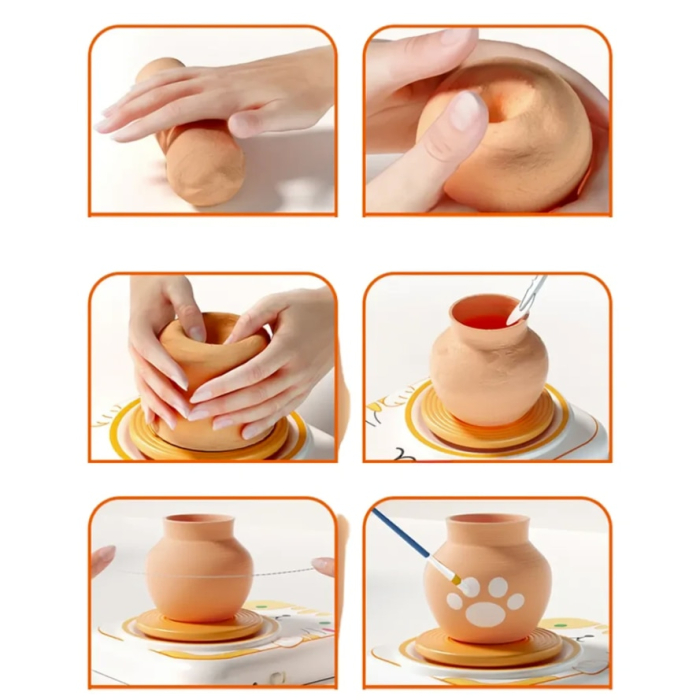 Set Complet de Olarit pentru Copii si Incepatori, 10 Pachete de Lut Incluse, Vopsea, Pensula si Accesorii, Joynix [3]