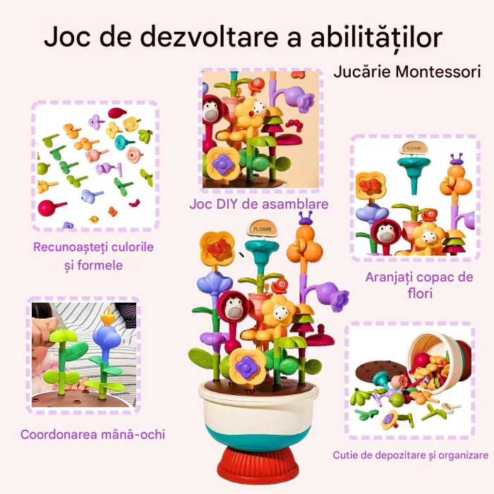 Set Constructie Aranjament Floral, 2 Ghivece, 41 Piese, Multicolor [2]