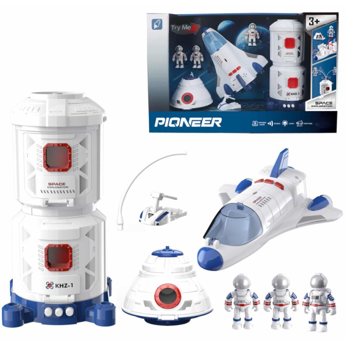 Set Cosmic de Explorare 6 in 1 cu Efecte Luminoase si Sonore, Capsula si Statie Spatiala, Nava si Scuter, 3 Astronauti [2]