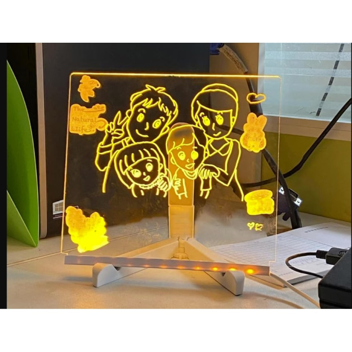 Tabla Interactiva cu Iluminare LED, 30x20cm, cu Suport, Acrilica si Reutilizabila, Markere Colorate – Pentru Mesaje, Desene si Decoratiuni, Joynix [3]