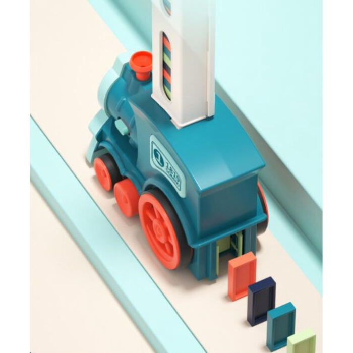 Trenulet electric cu piese Domino, Eliberare automata a pieselor, Control directie, Albastru, Joynix [2]