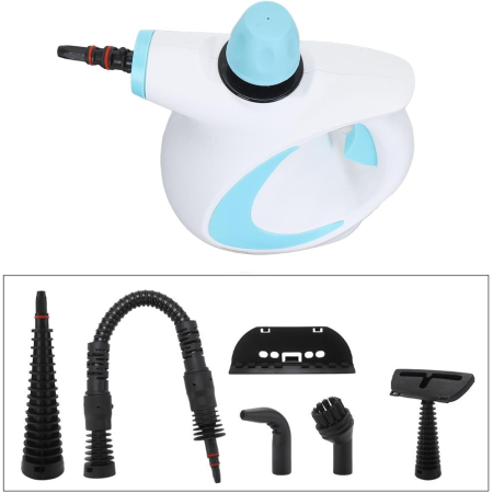 Aparat de Curatat cu Aburi Multi-functional, 1050W, 9 Accesorii, Rezervor 350ml, Albastru, Joynix [4]