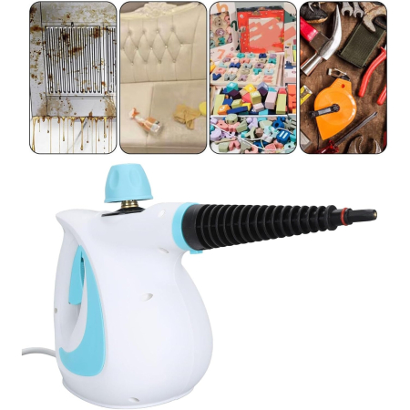 Aparat de Curatat cu Aburi Multi-functional, 1050W, 9 Accesorii, Rezervor 350ml, Albastru, Joynix [6]