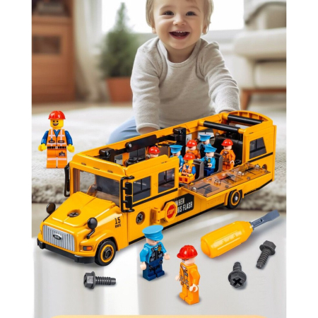 Autobuz Scolar Magic - Jucarie Interactiva de Asamblat cu Sunete si Lumini [2]