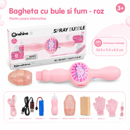 Bagheta Magica pentru Baloane de Sapun cu Fum, Bule Rezistente, Set Complet cu Manusi, 3+ Ani, Lumini si Sunete [3]