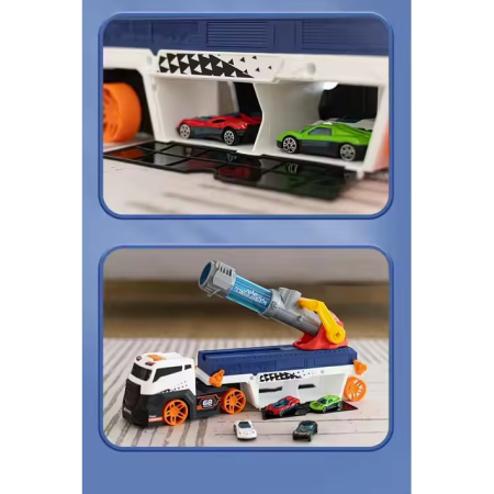 Camion de Jucarie pentru Copii, 10 Masinute Metalice, 6 Bile Moi, Tun de Propulsare, Joynix [3]